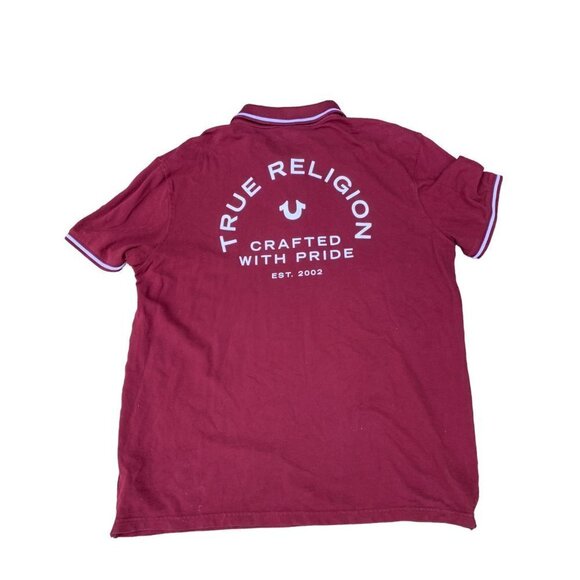 VINTAGE True Religion Shirt XXXL Polo Red - Picture 6 of 7
